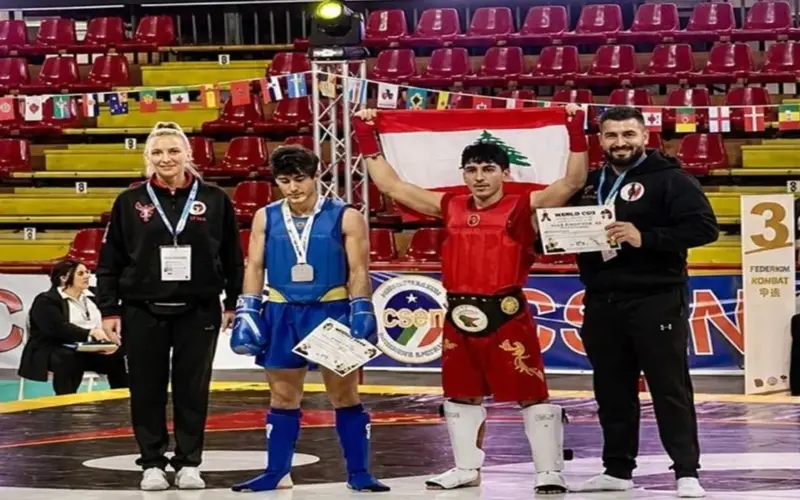 الحزام الذهبي لـ يوري ناصيف ضمن منافسات «ساندا» للملاكمة الصينية